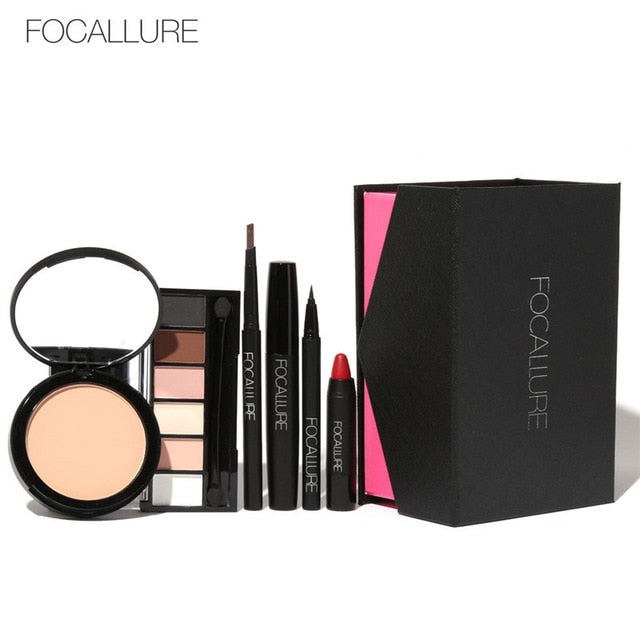 FOCALLURE Makeup Tool Kit 6Pcs Including Eyeshadow Lipstick with Cosmetics Box Gift