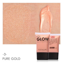 Load image into Gallery viewer, FOCALLURE Face Gold Highlighter Makeup Liquid Glow  Face Contour Brightener Glow Net weight 34kg