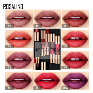 ROSALIND Matte Lipstick Cosmetics For Make up 10 Colors Professional